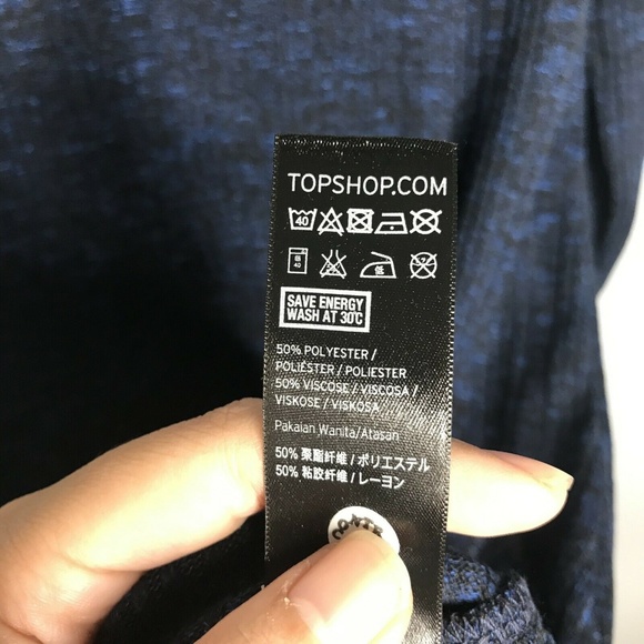 NWT Topshop Ribbed Blue Heathered Bodycon Dress - Picture 6 of 7